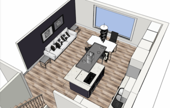 3d sketchup residential client main floor gut