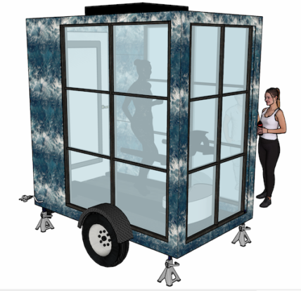 3d sketchup drawing popup trailer front