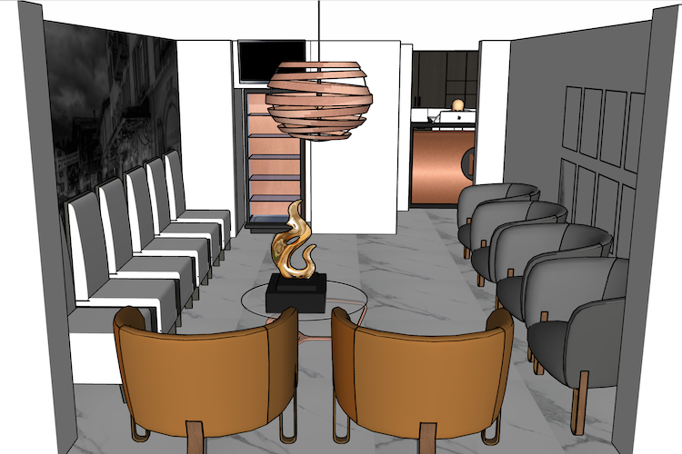 3d sketchup drawing waiting room