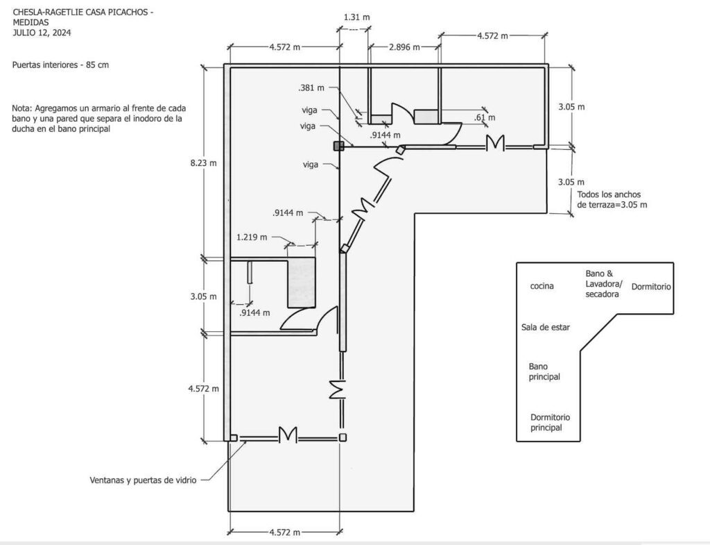 Room layout and measurements